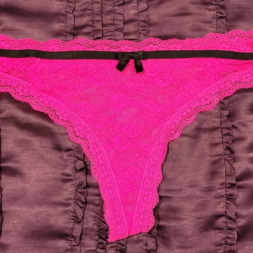 Censored Size 12 Pink Lace Thong
